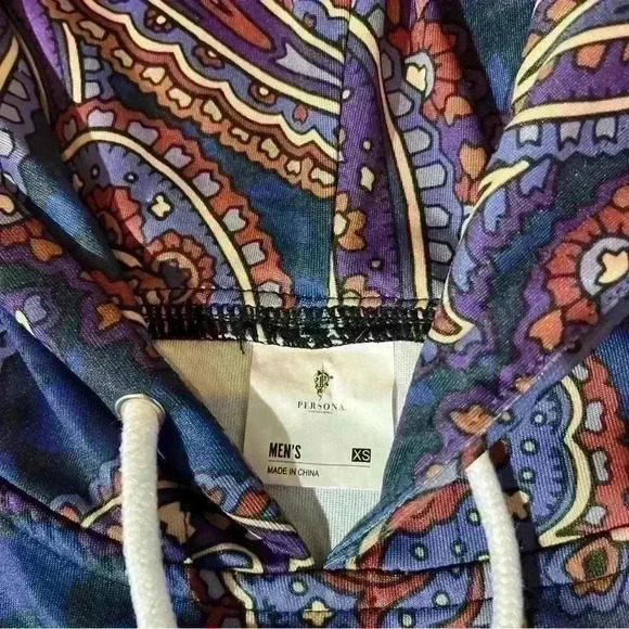 Persona Custom Clothiers-Paisley Print Hoodie- size XS- EUC- Retail Over $100! - Picture 5 of 10